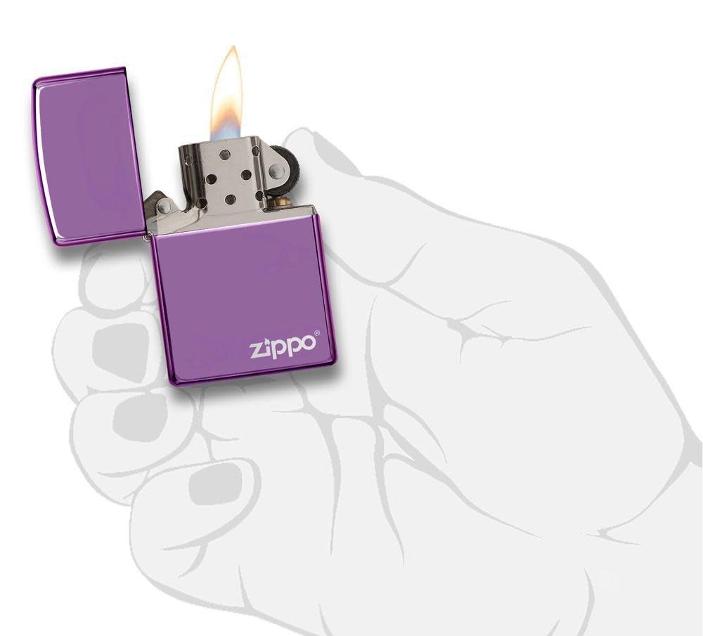 Classic High Polish Purple Zippo Logo 24747ZL