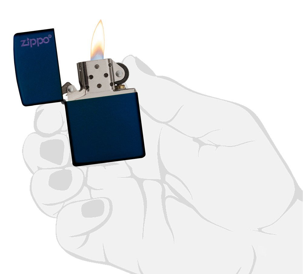 Classic Navy Matte Zippo Logo - 239ZL
