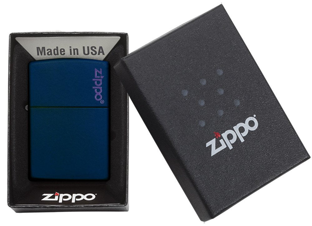 Classic Navy Matte Zippo Logo - 239ZL