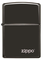 Classic High Polish Black Zippo Logo 24756ZL
