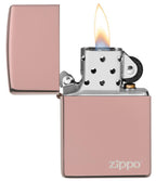 Classic High Polish Rose Gold Zippo Logo 49190ZL