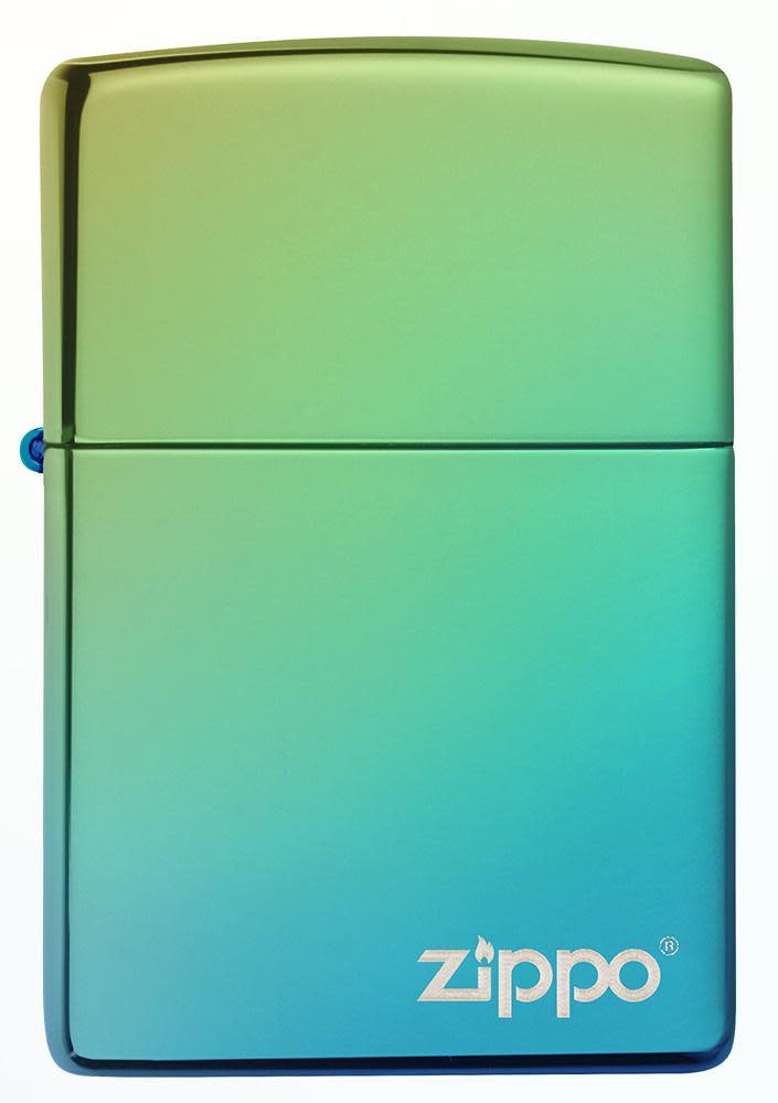 Classic High Polish Teal Zippo Logo - 49191ZL