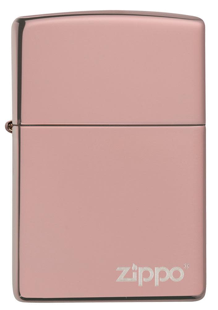 Classic High Polish Rose Gold Zippo Logo 49190ZL