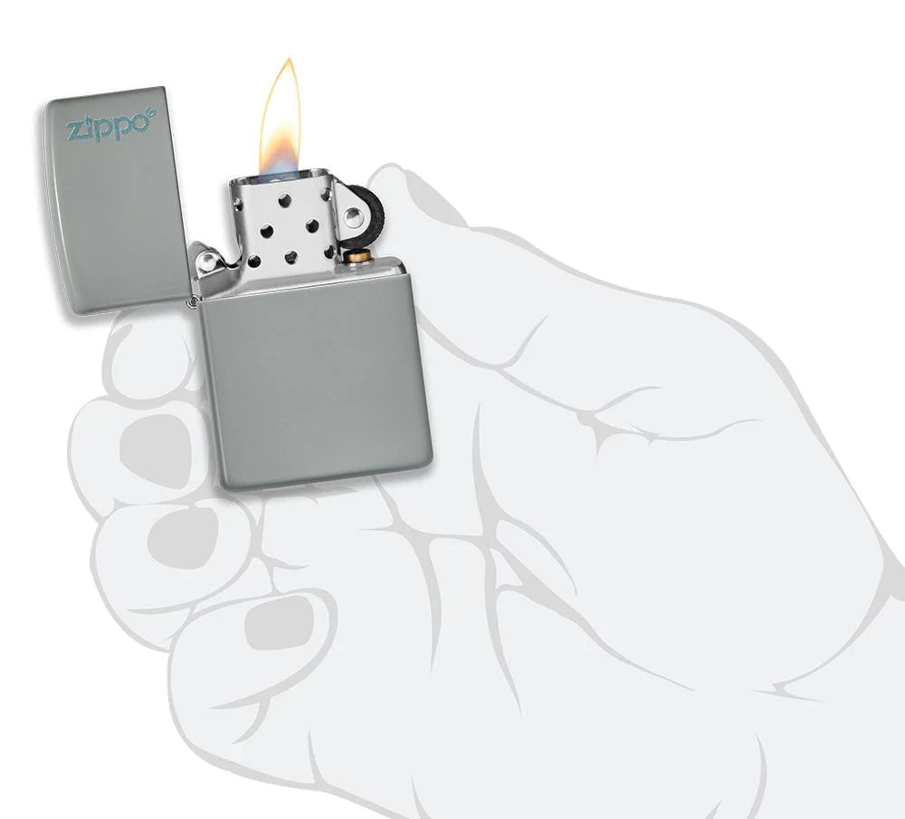 Classic Flat Grey Zippo Logo - 49452ZL