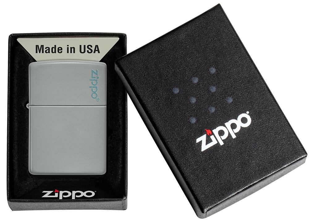 Classic Flat Grey Zippo Logo - 49452ZL