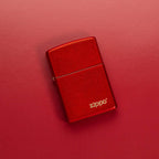 Classic Metallic Red Zippo Logo - 49475ZL