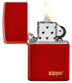 Classic Metallic Red Zippo Logo - 49475ZL