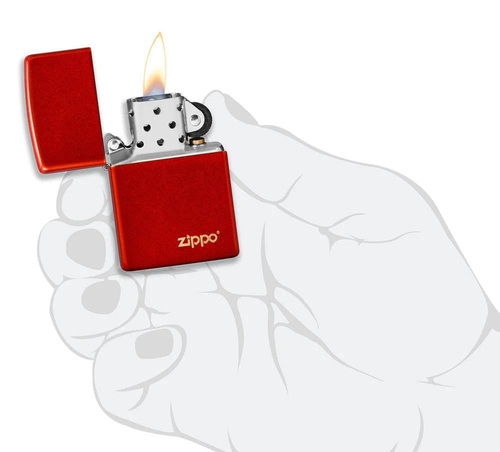 Classic Metallic Red Zippo Logo - 49475ZL
