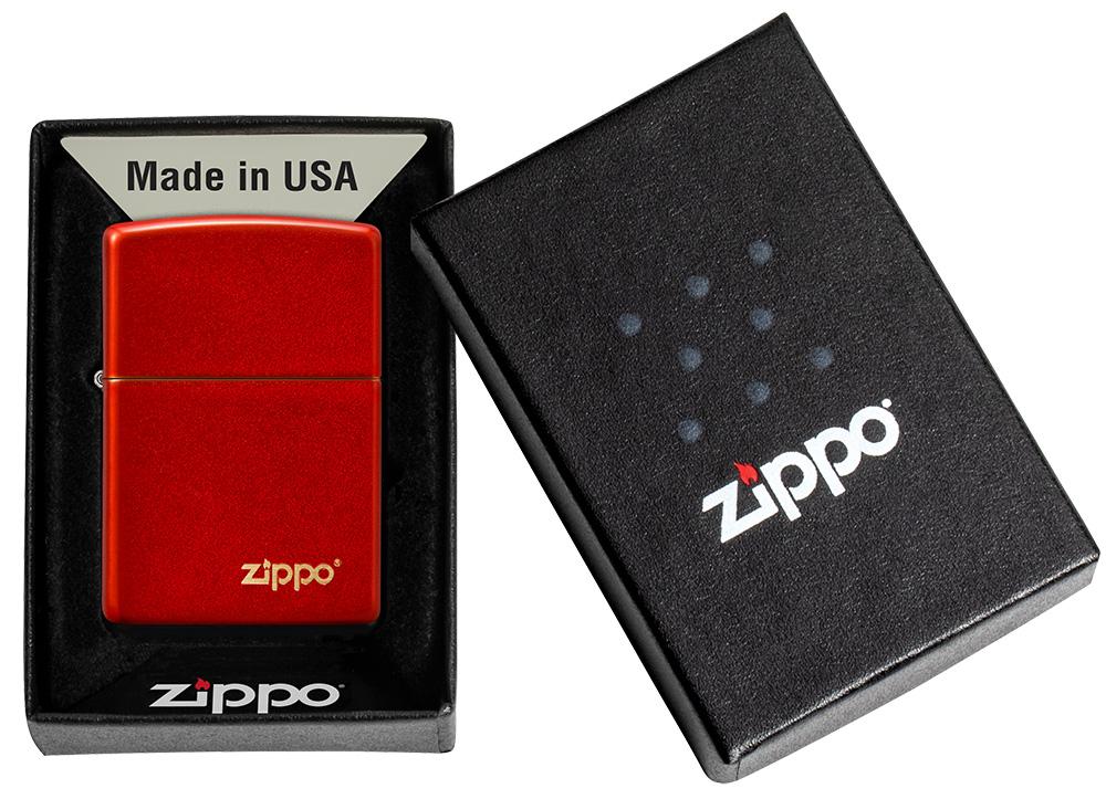 Classic Metallic Red Zippo Logo - 49475ZL
