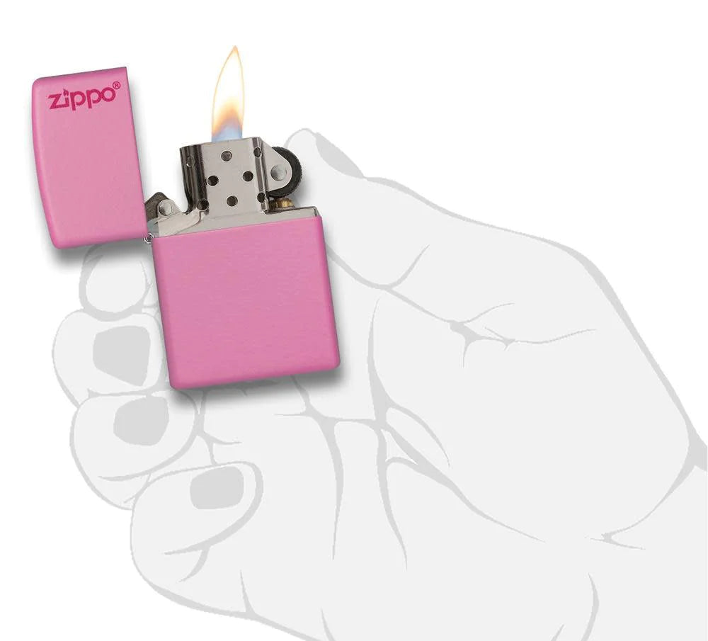 Classic Pink Matte Zippo Logo - 238ZL