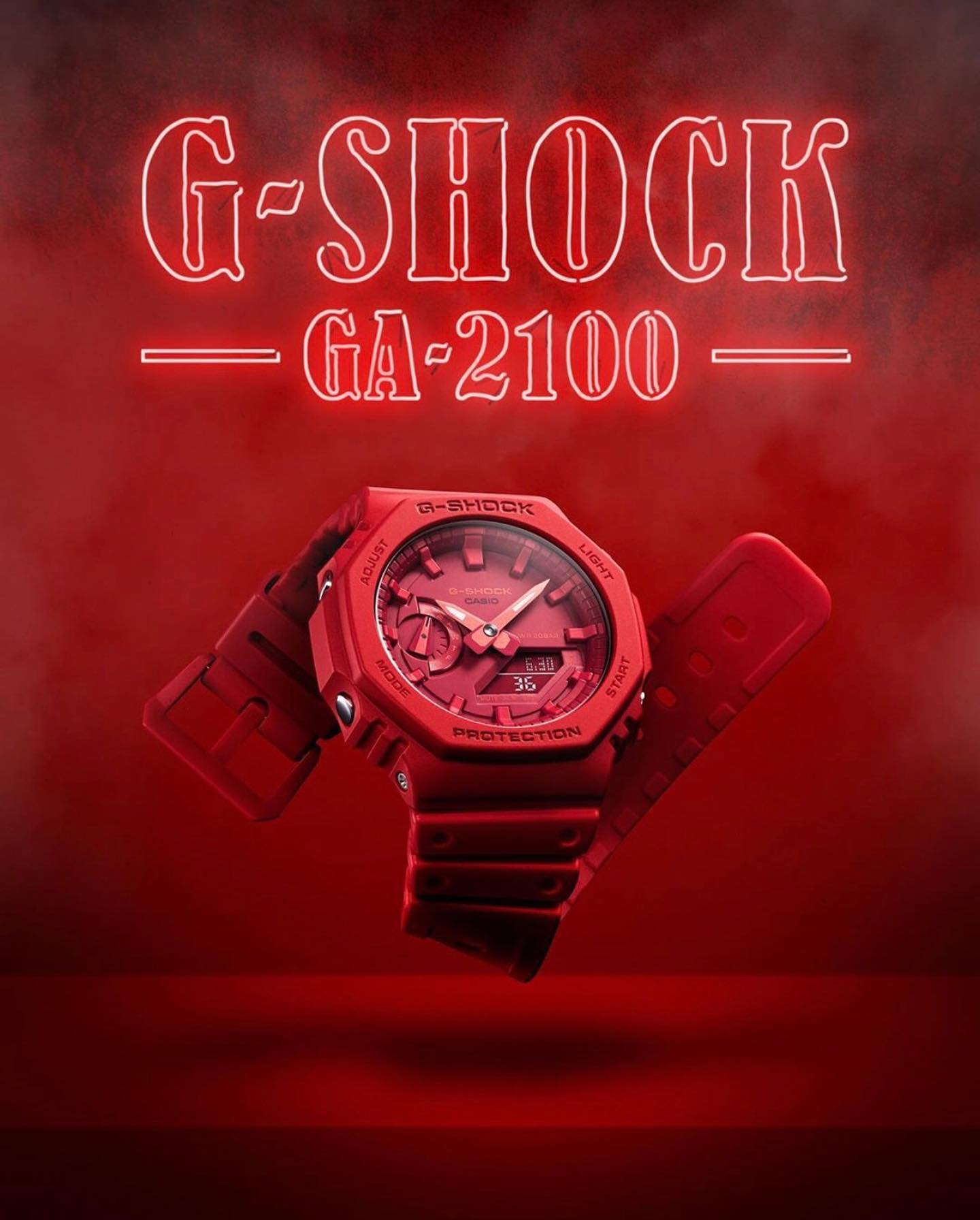 G-SHOCK GA-2100-4ADR Octagonal Bezel