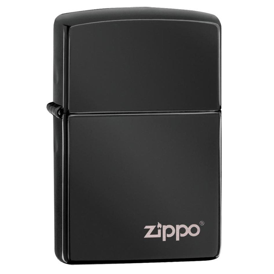 Classic High Polish Black Zippo Logo 24756ZL