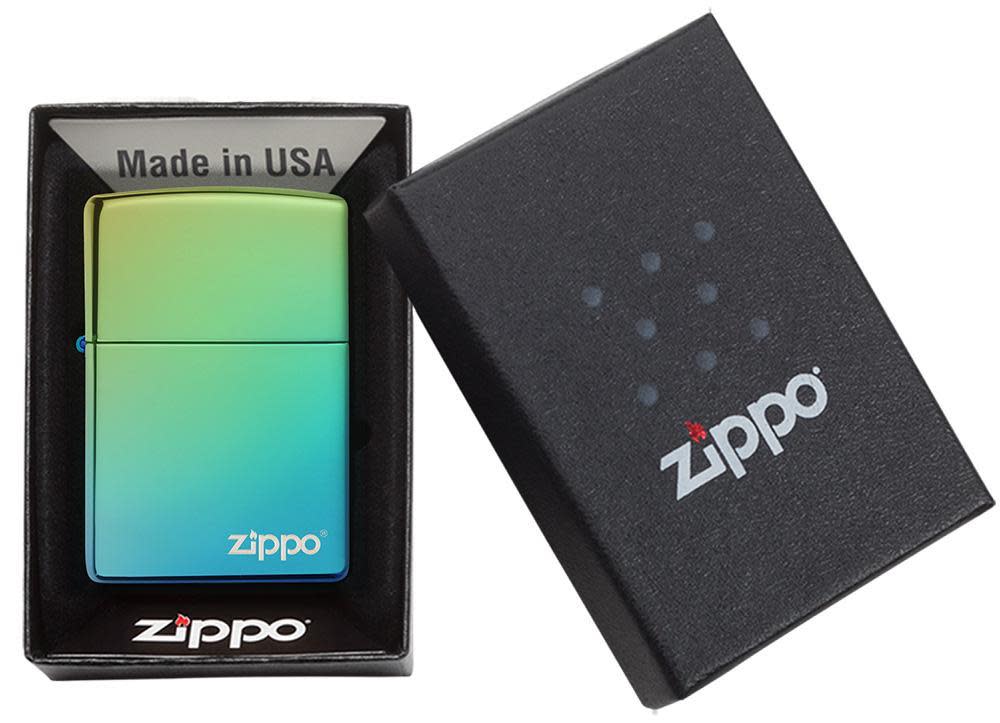Classic High Polish Teal Zippo Logo - 49191ZL