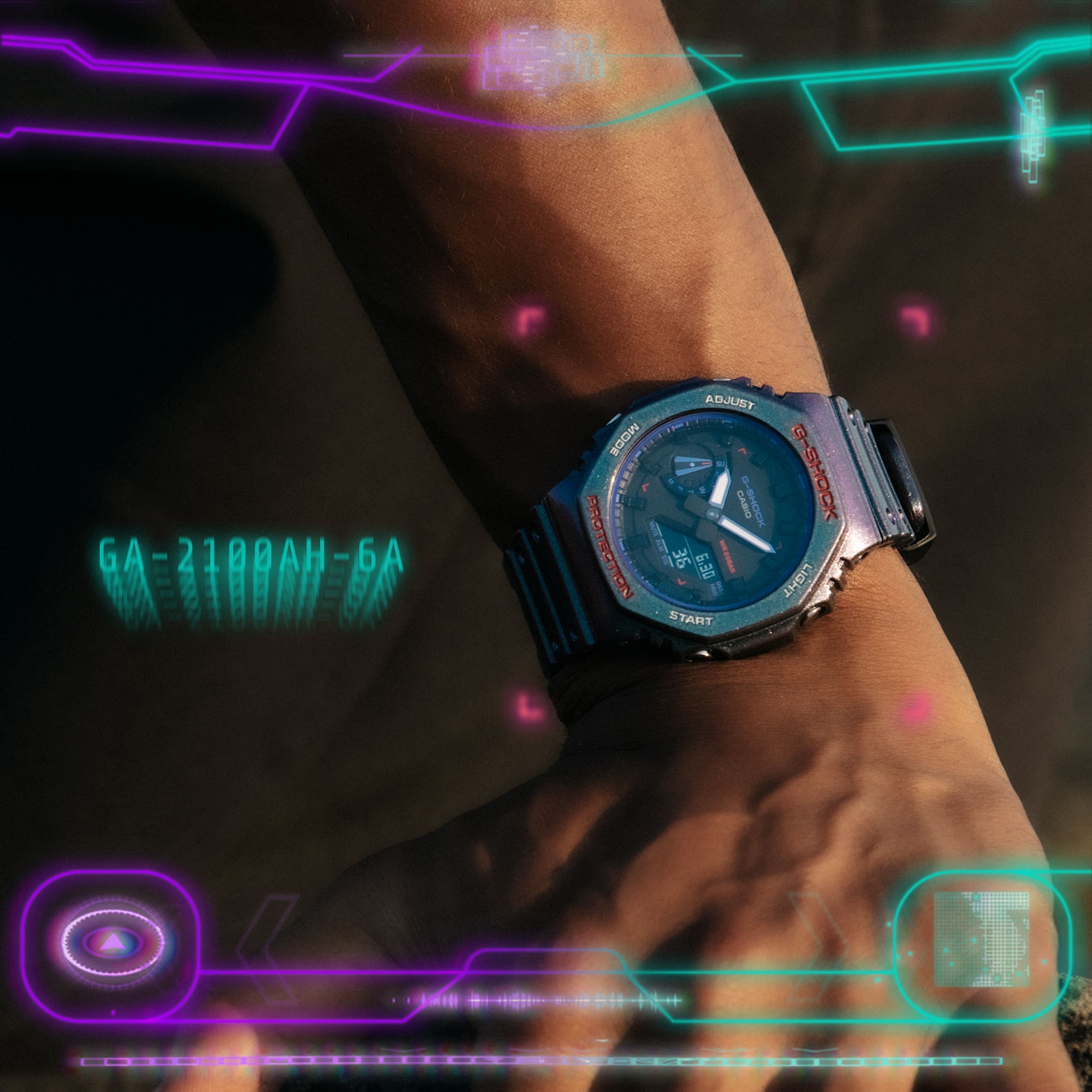 G-SHOCK GA-2100AH-6ADR Octagonal Bezel