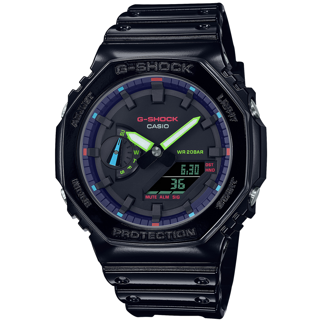 G-SHOCK GA-2100RGB-1ADR Octagonal Bezel