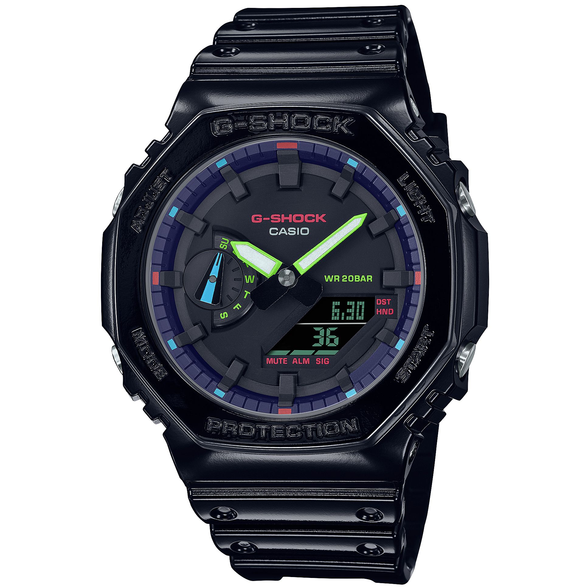 G-SHOCK GA-2100RGB-1ADR Octagonal Bezel