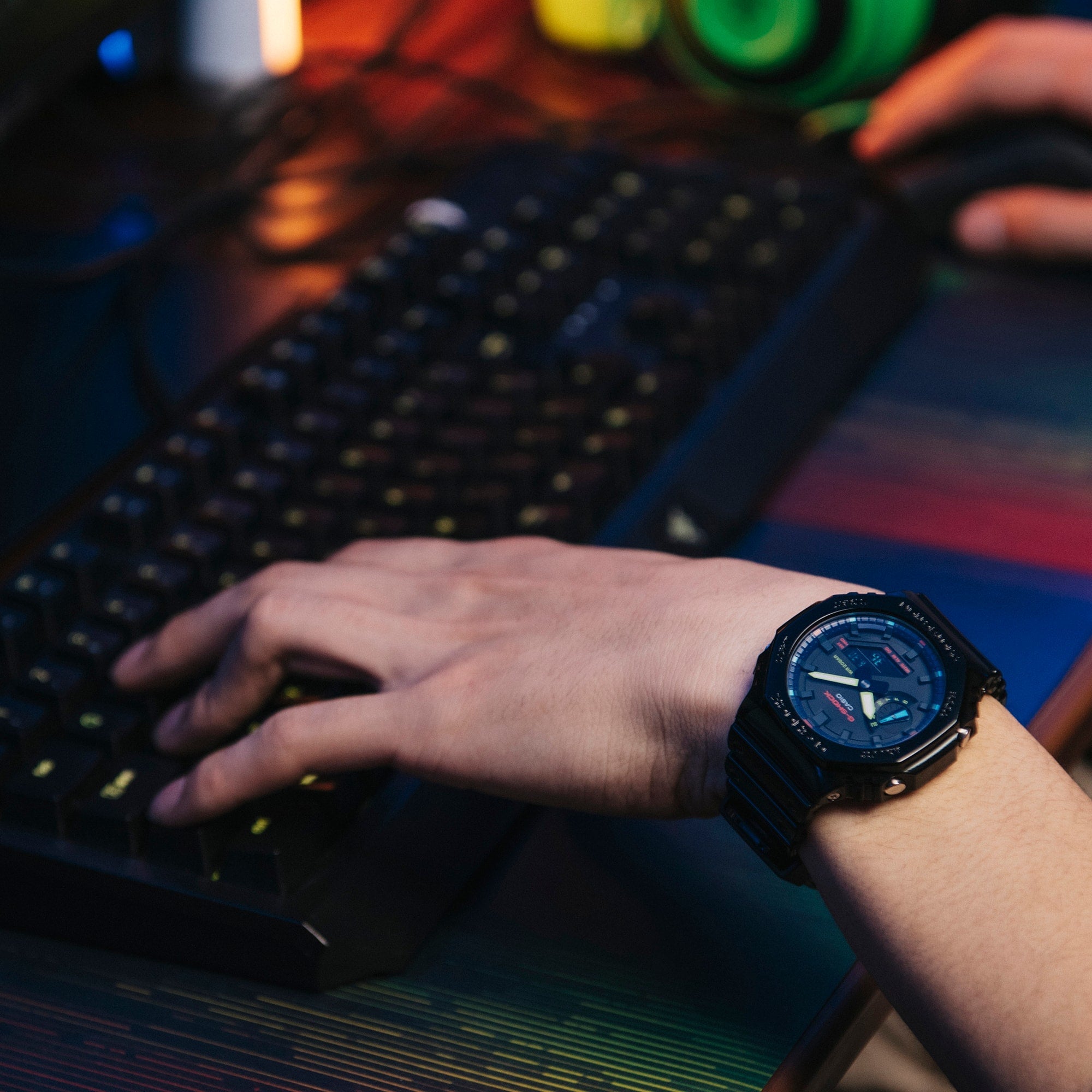 G-SHOCK GA-2100RGB-1ADR Octagonal Bezel