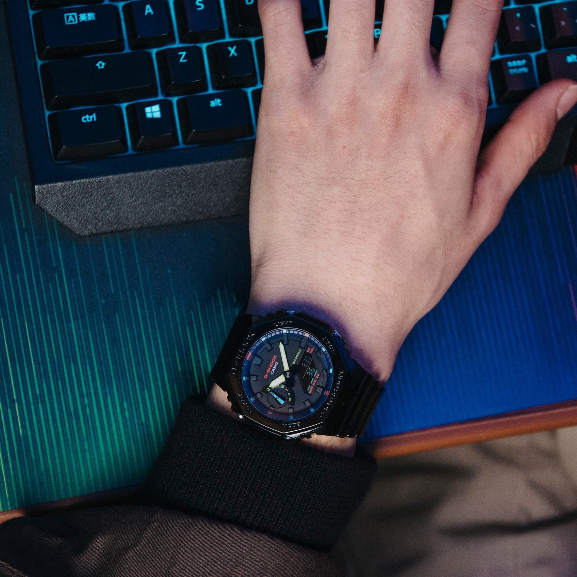 G-SHOCK GA-2100RGB-1ADR Octagonal Bezel