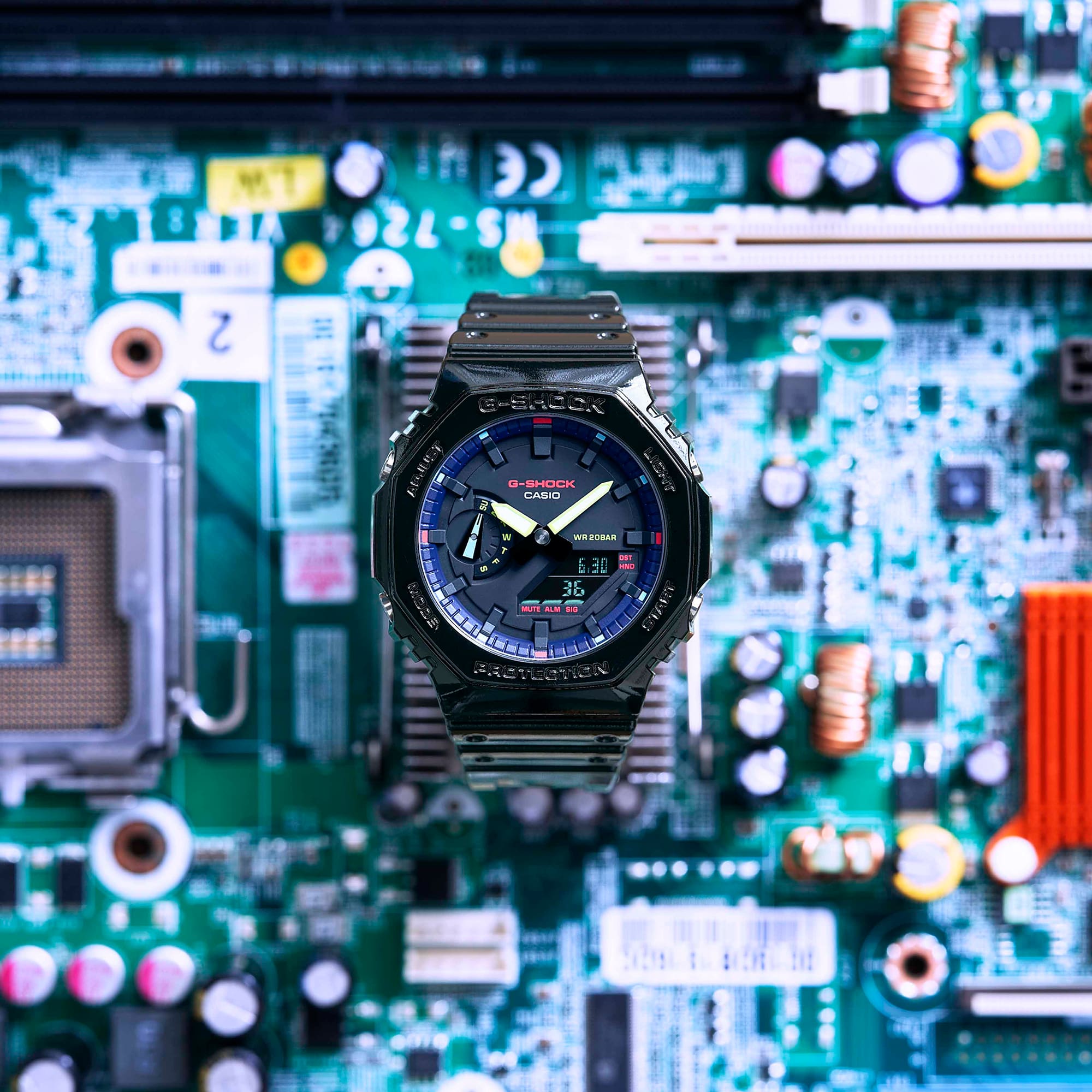 G-SHOCK GA-2100RGB-1ADR Octagonal Bezel