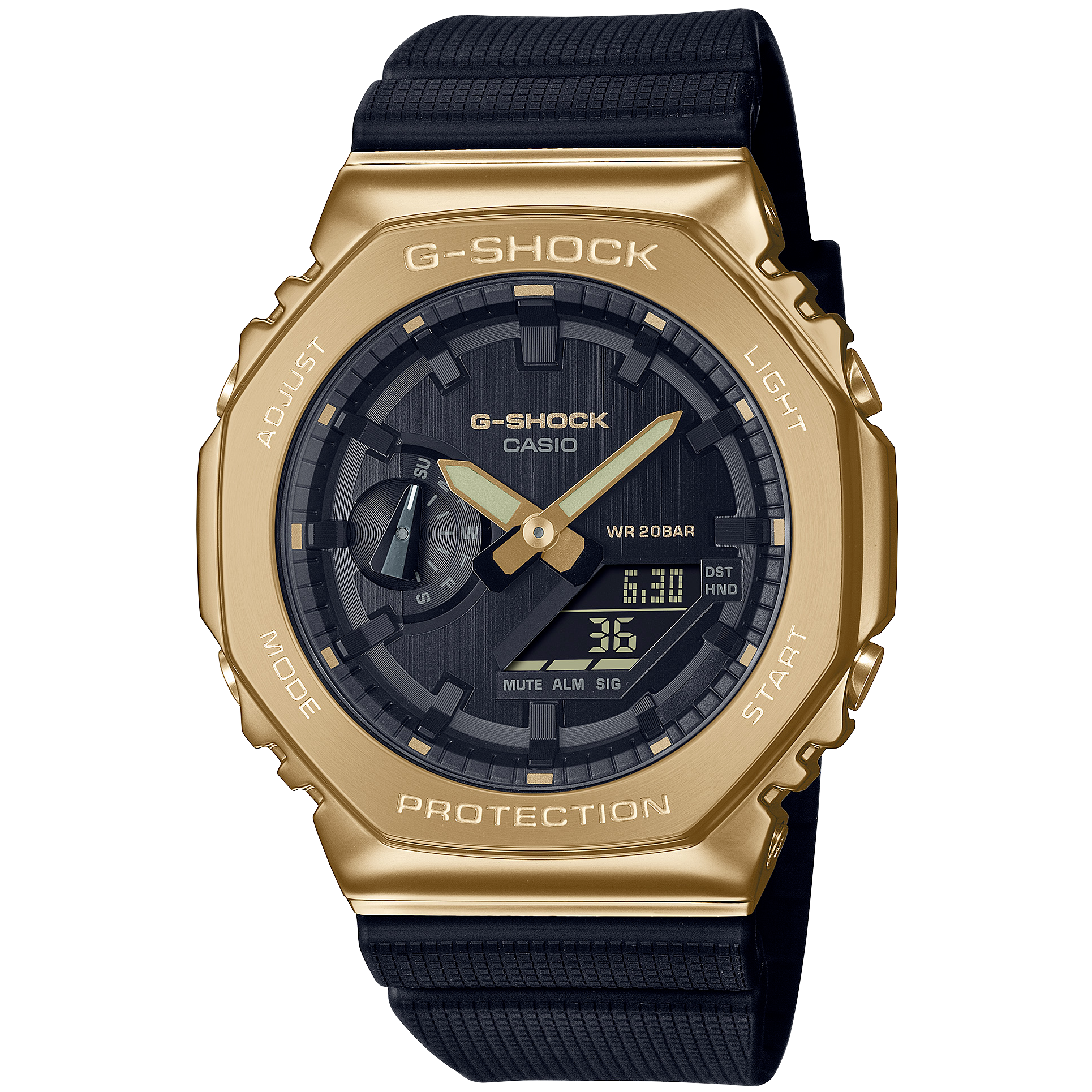 G-SHOCK GM-2100G-1A9DR Metal-Covered Octagonal Bezel