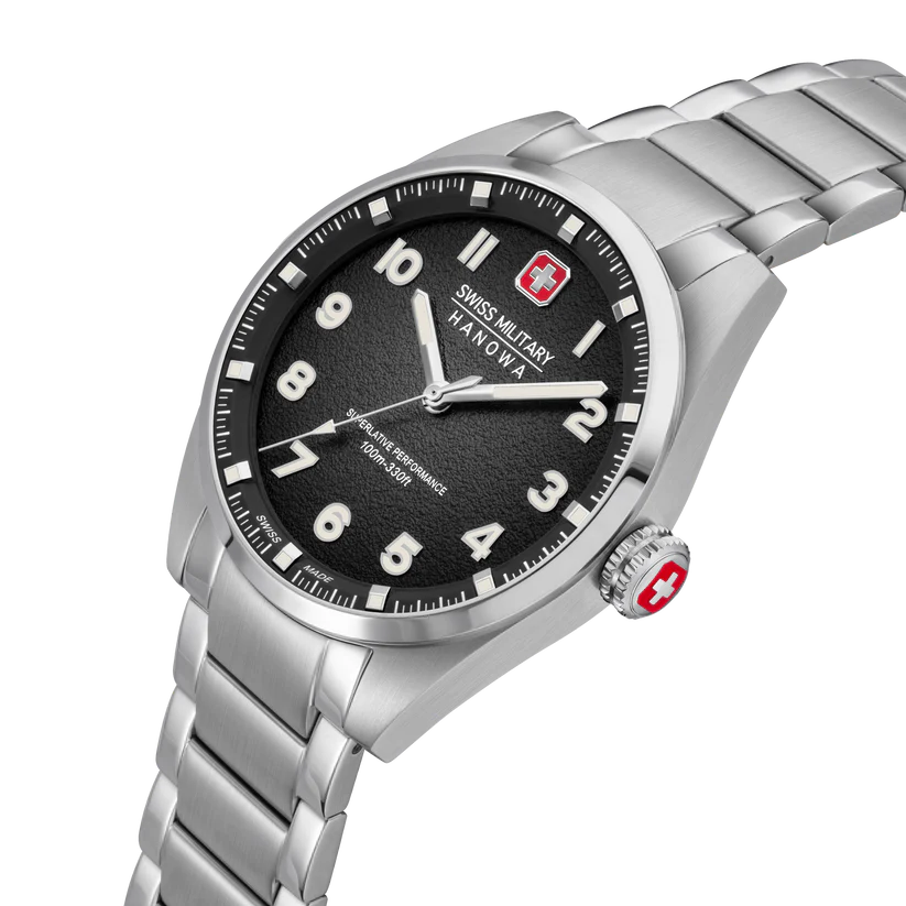SWISS MILITARY Men's Hanowa Black Dial Watch | SMWGG0001503