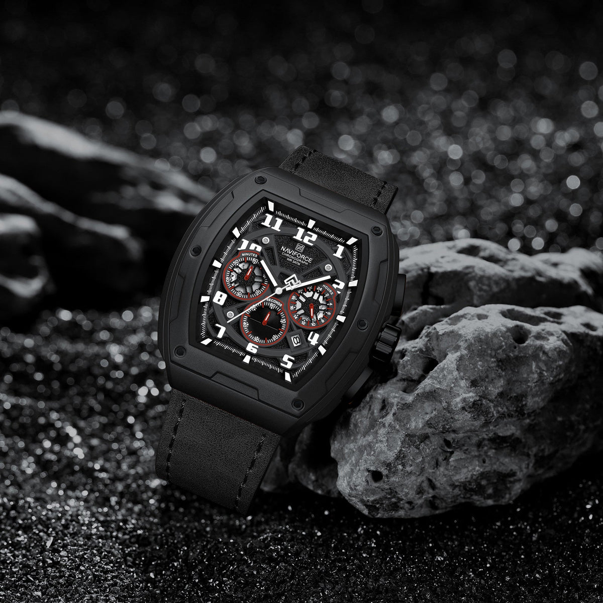 NAVIFORCE NF8053 B/W/B Men Watch