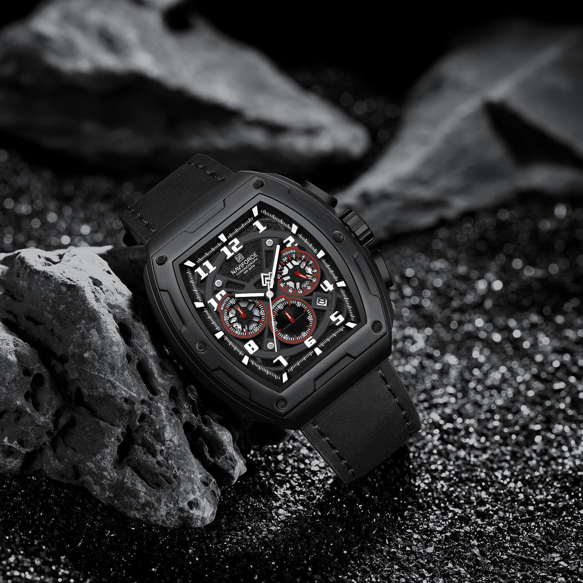 NAVIFORCE NF8053 B/W/B Men Watch