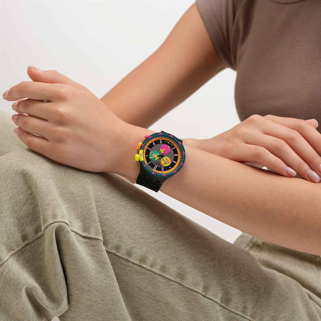 SWATCH SB02B104 Neon Seppia Chronograph Watch