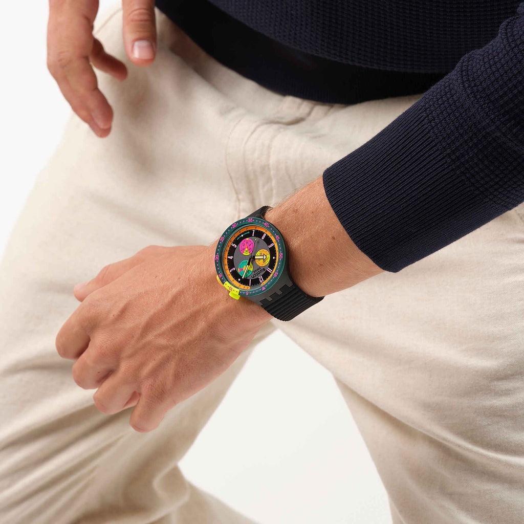 SWATCH SB02B104 Neon Seppia Chronograph Watch