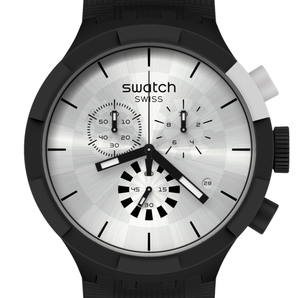 SWATCH SB02B404 Chequered Silver Men's Watch