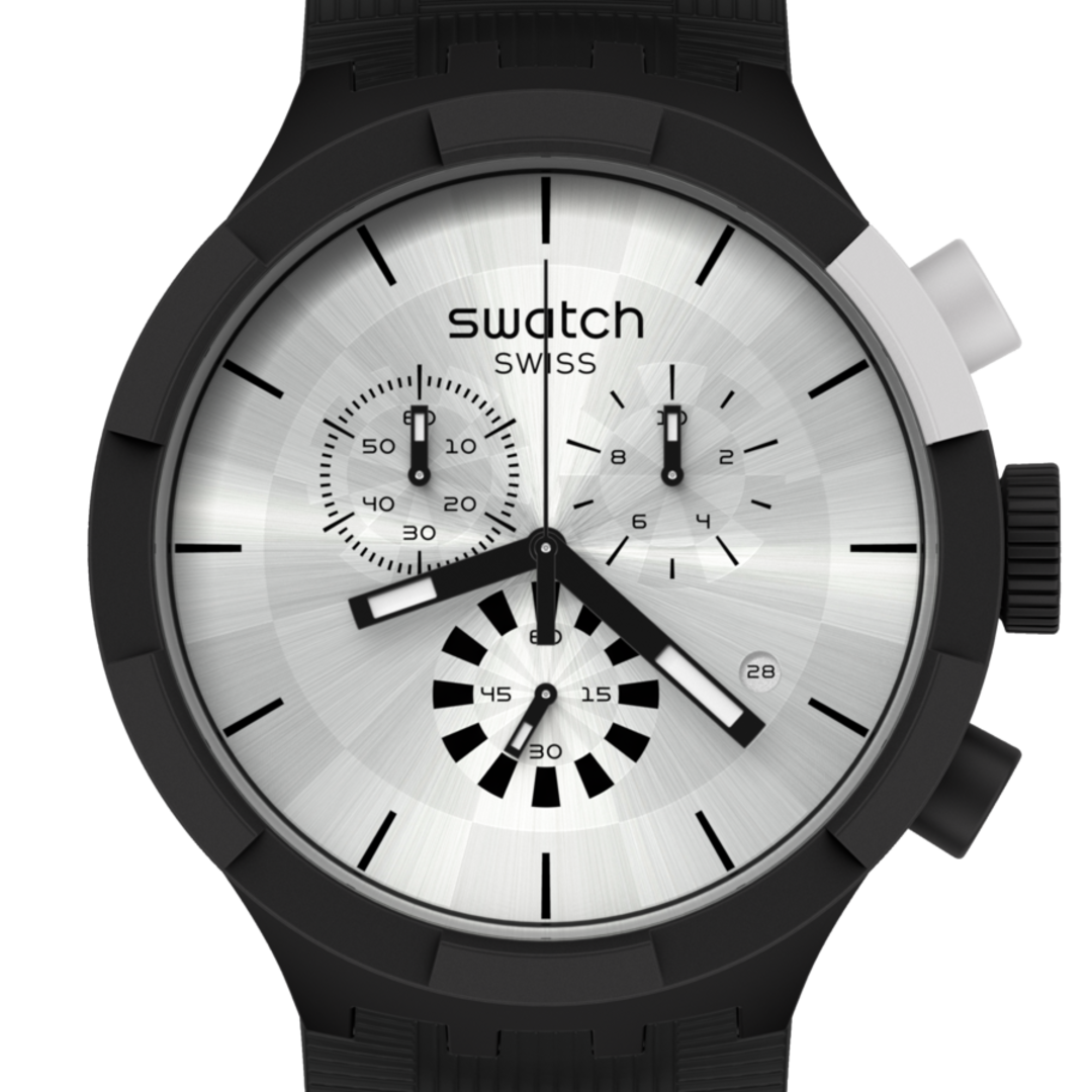 SWATCH SB02B404 Chequered Silver Men's Watch