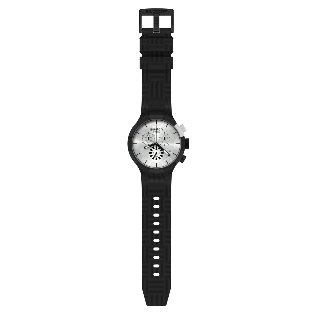 SWATCH SB02B404 Chequered Silver Men's Watch