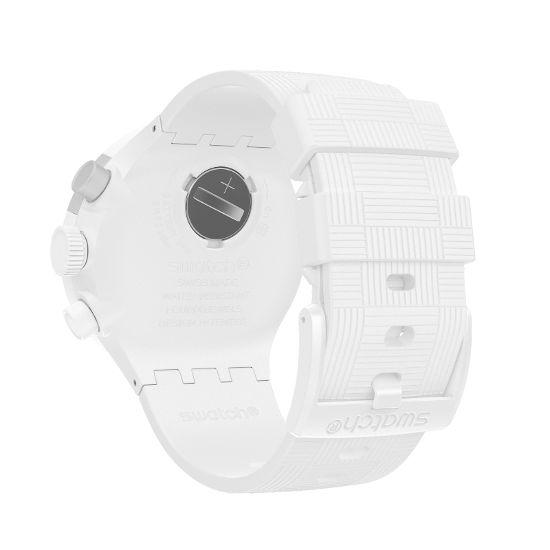 SWATCH SB02W400 Chequered White Men's Watch