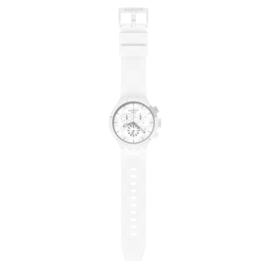 SWATCH SB02W400 Chequered White Men's Watch