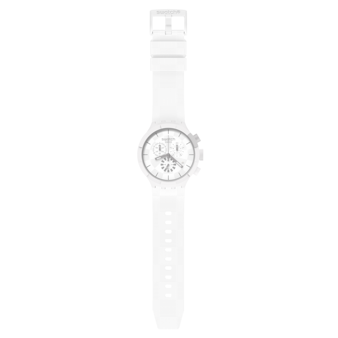 SWATCH SB02W400 Chequered White Men's Watch