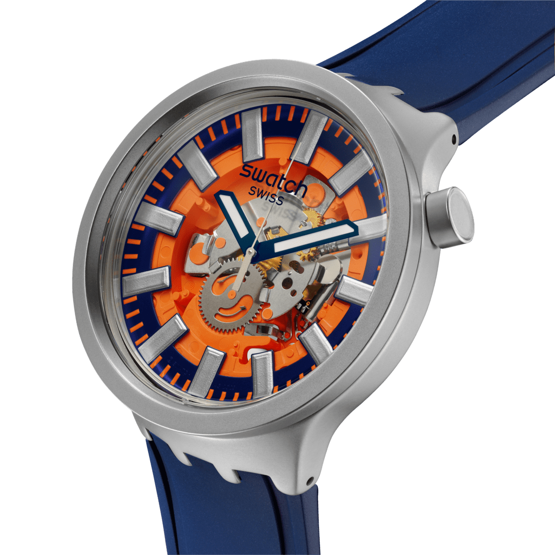 SWATCH SB07S114 Orange In The Works Men's Watch
