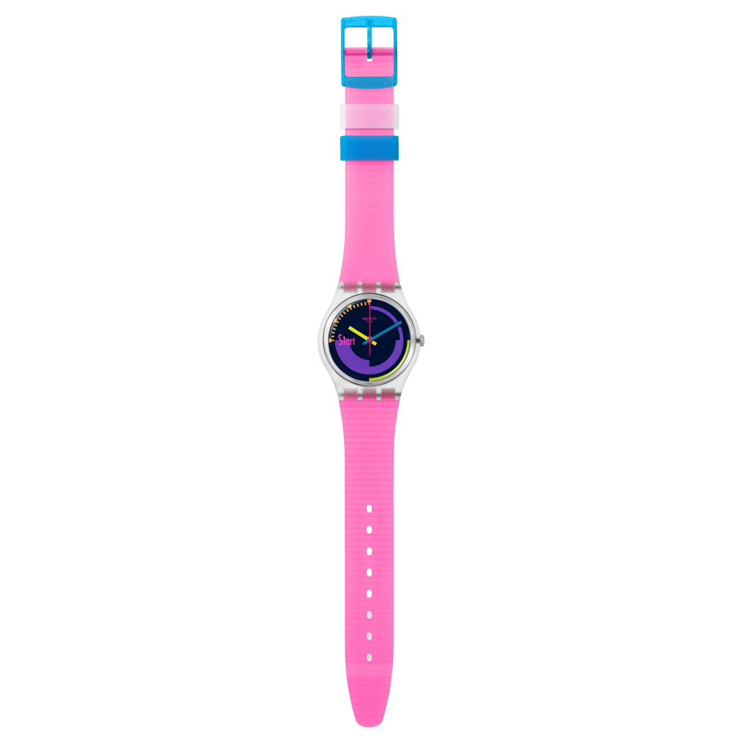 SWATCH SO28K111 Neon Pink Podium Women's Watch