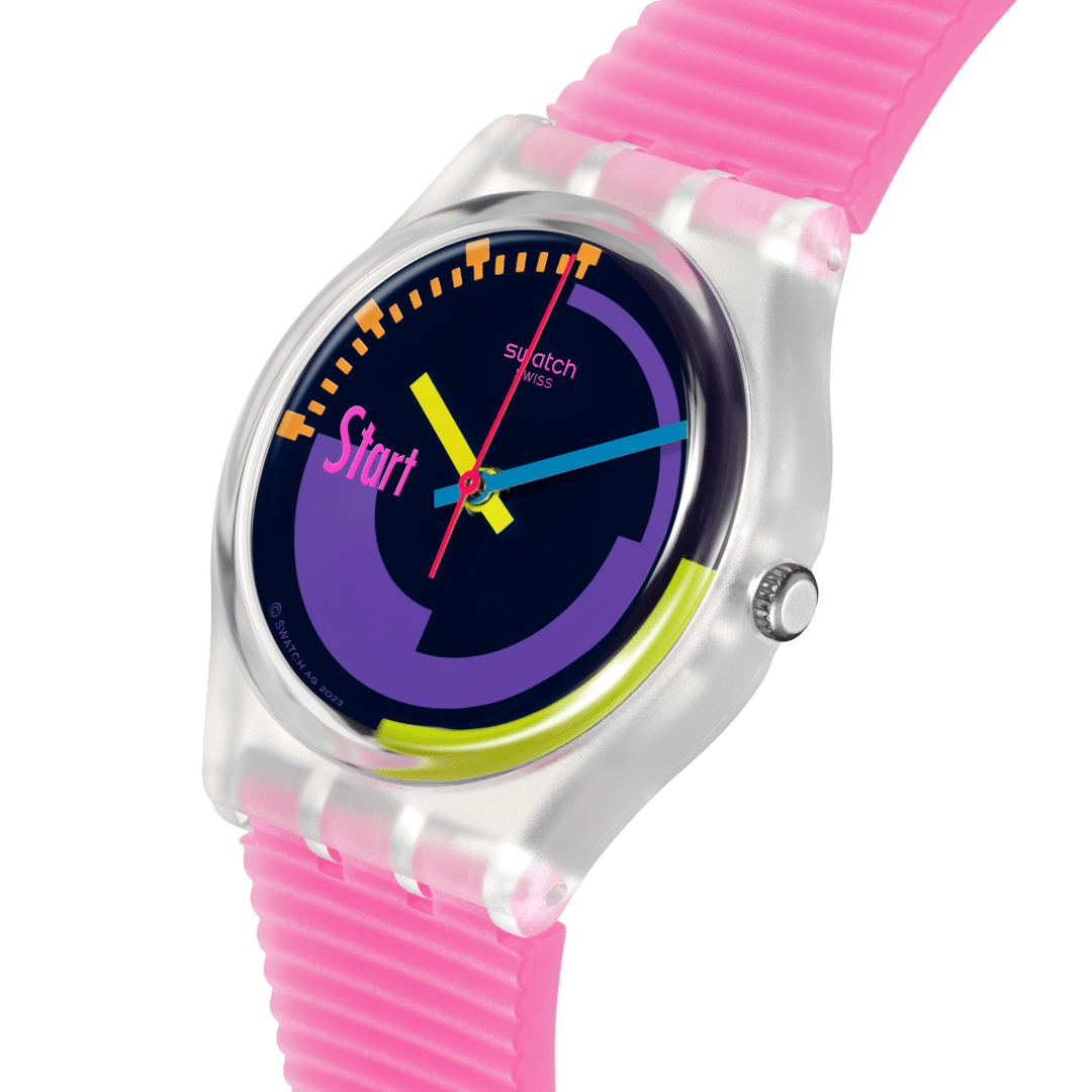 SWATCH SO28K111 Neon Pink Podium Women's Watch