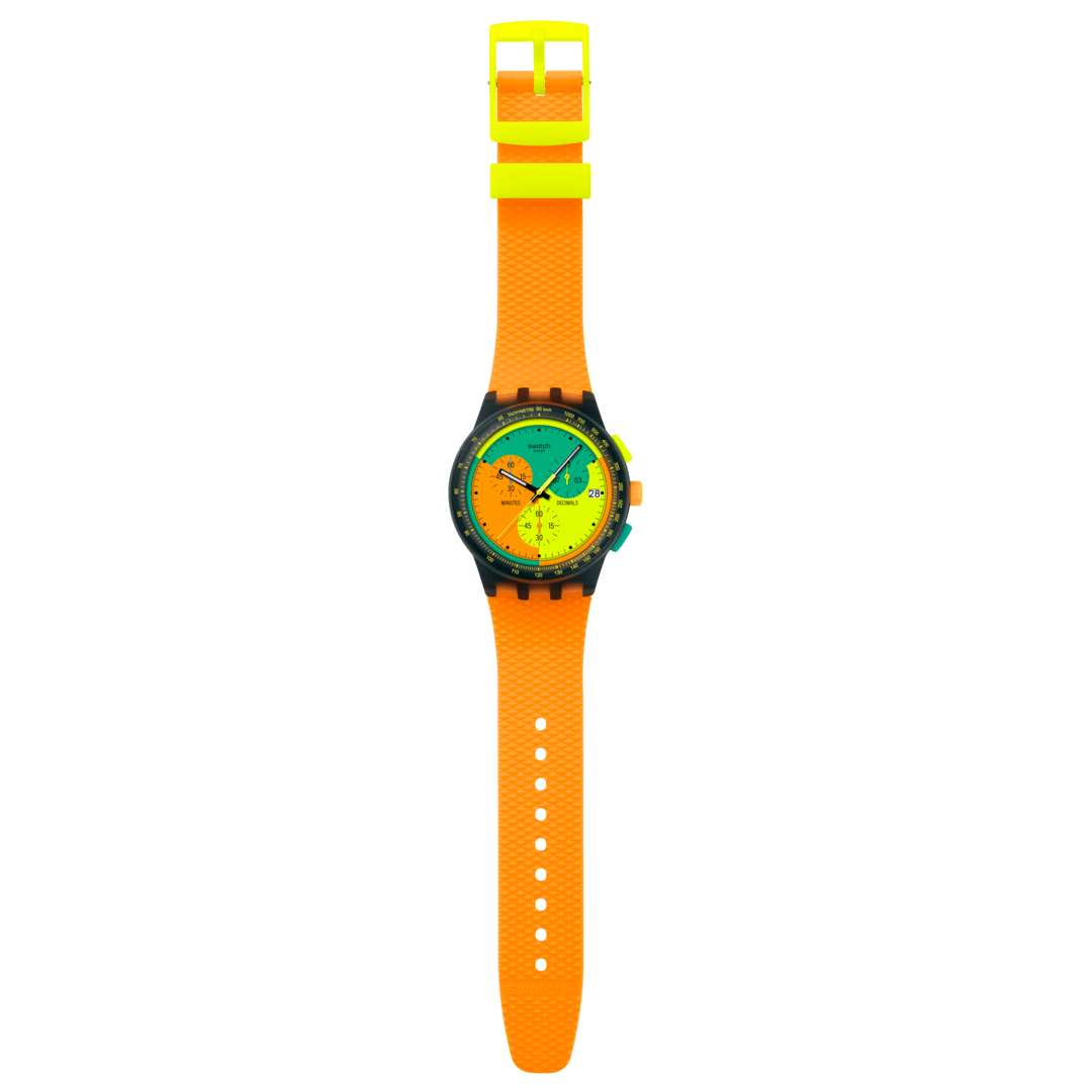 SWATCH SUSB422 Neon Signal Flag Watch