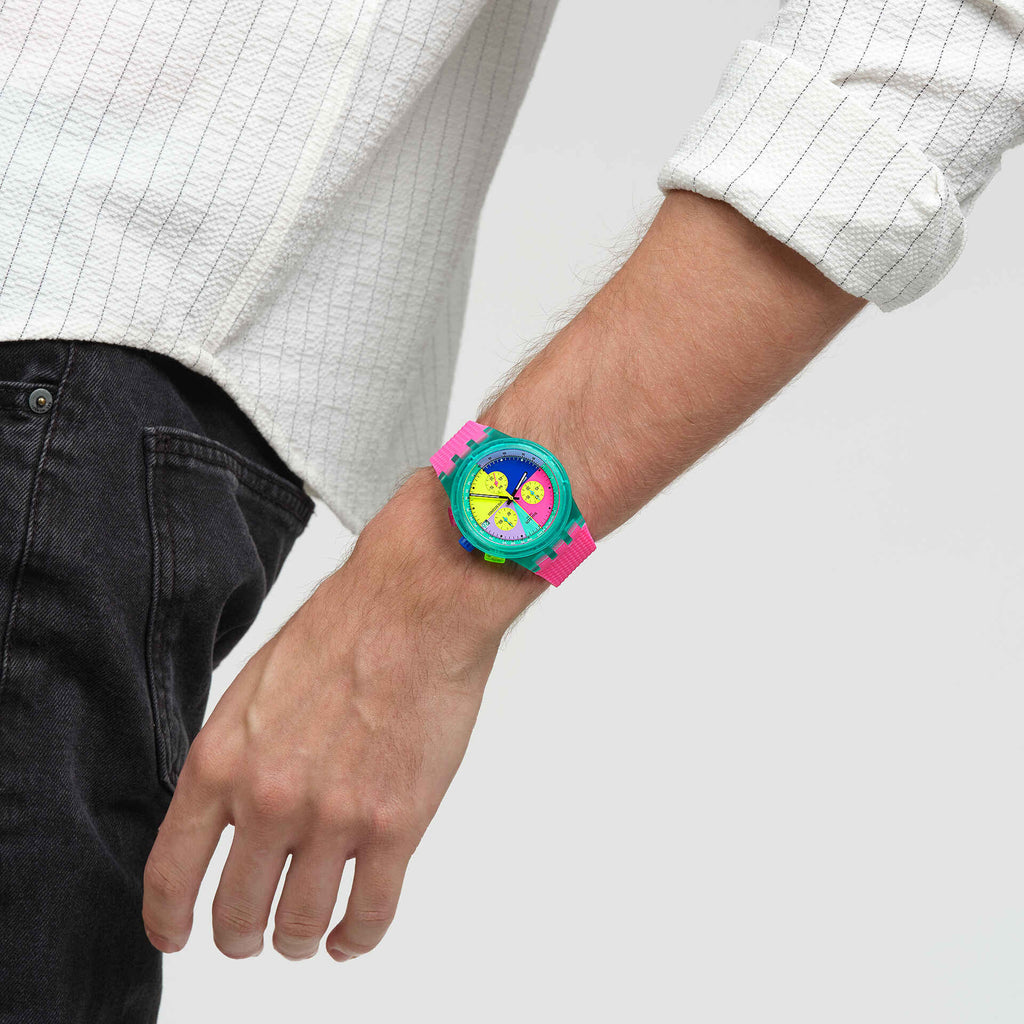 SWATCH SUSG408 Neon Flash Arrow Watch