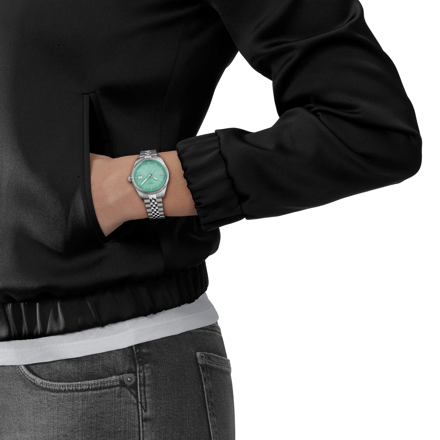 TISSOT Men’s Ballade Light green Dial Watch | T156.210.11.091.00
