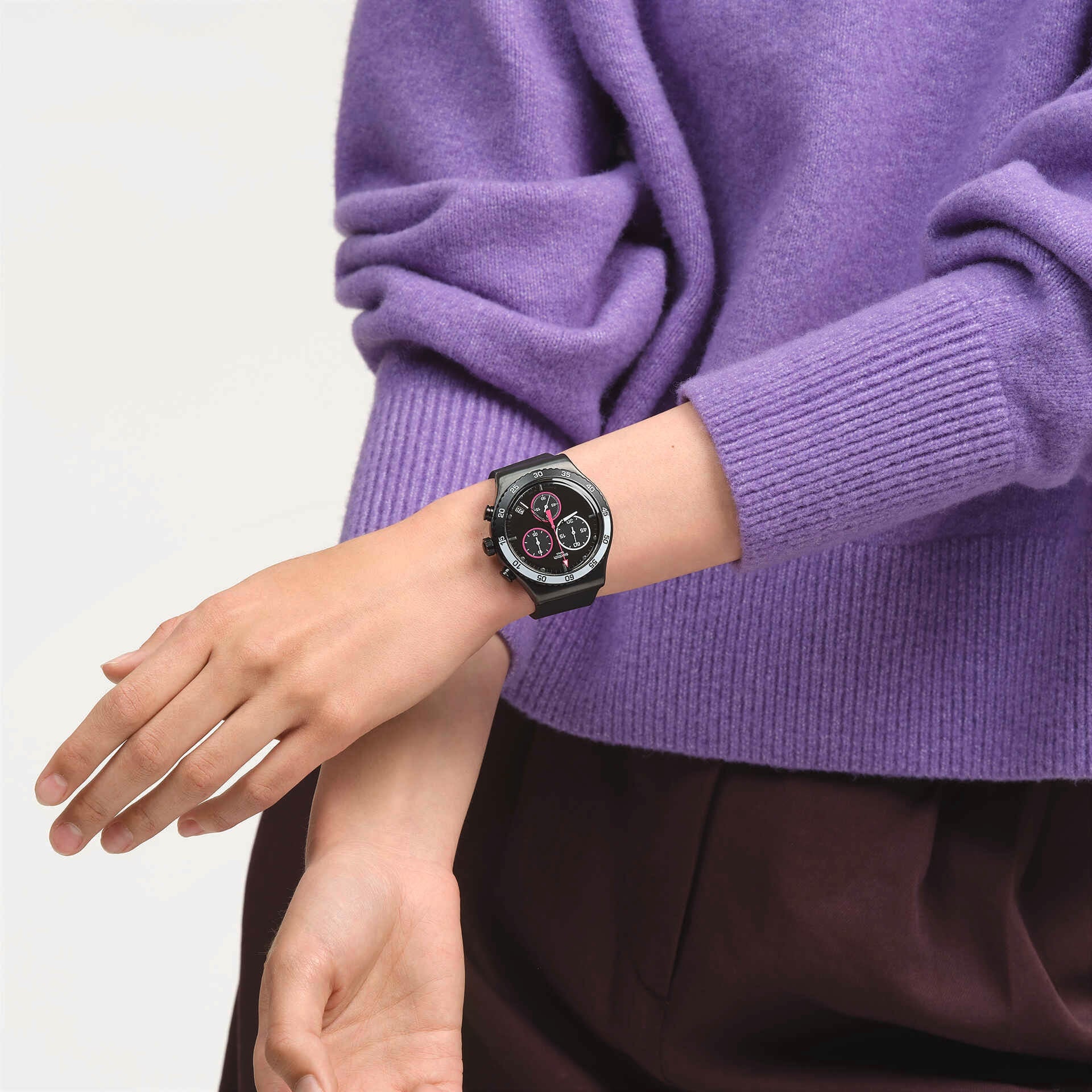 SWATCH YVB413 Magenta At Night