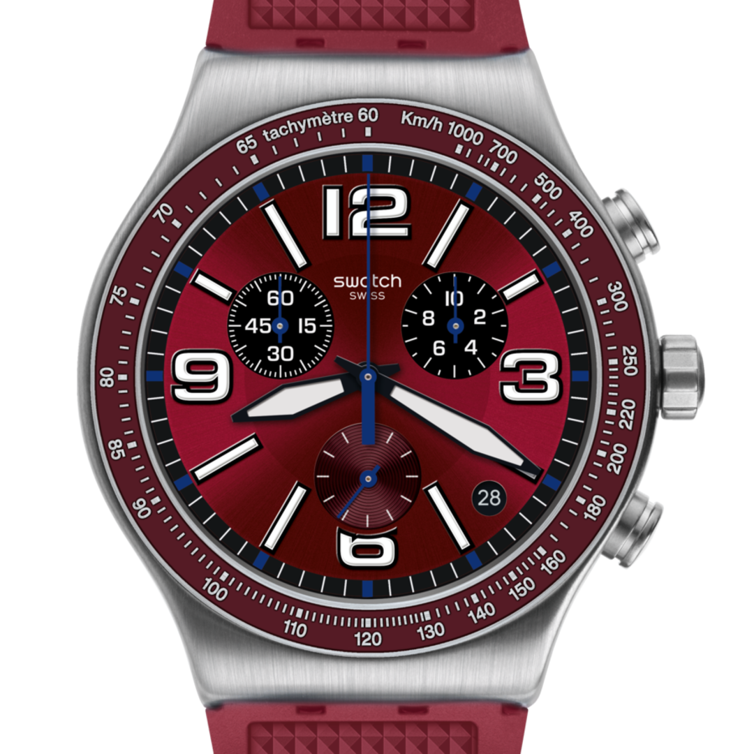 SWATCH YVS464 Wine Grid Men's Watch