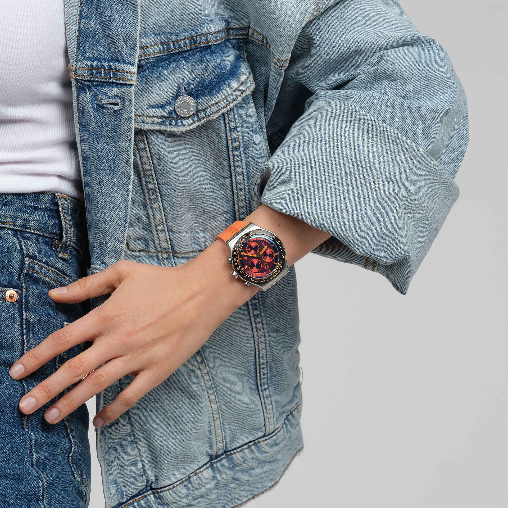 SWATCH YVS529 Tangerine Tiger Unisex Watch