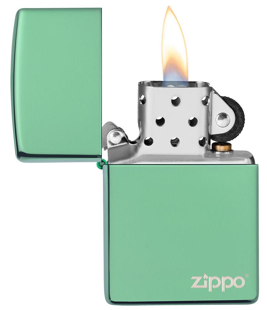 Classic High Polish Green Zippo Logo - 28129ZL