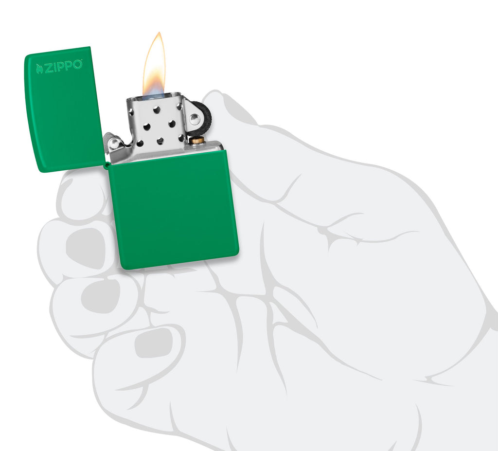 Classic Grass Green Matte Zippo Logo 48629ZL