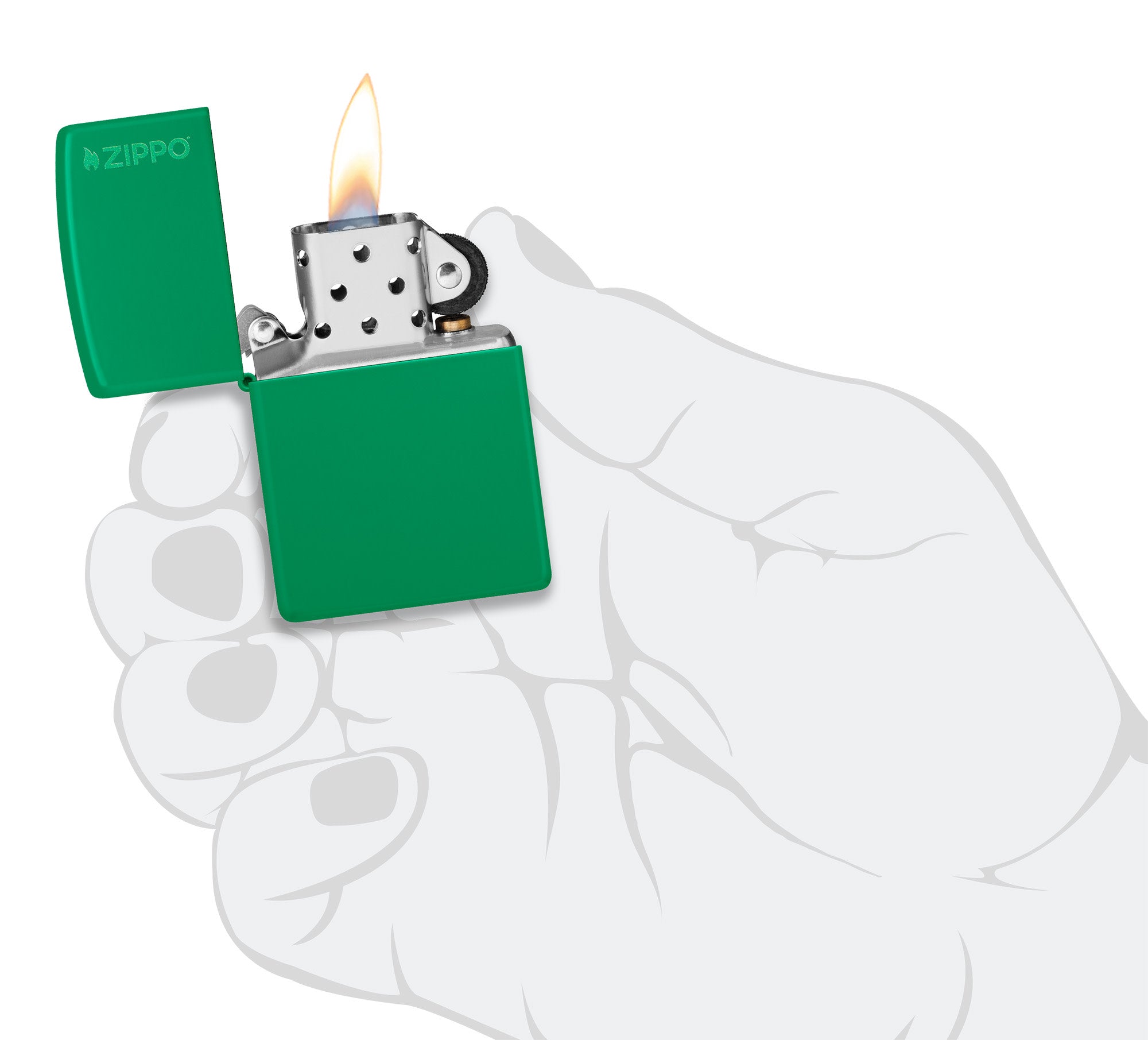 Classic Grass Green Matte Zippo Logo 48629ZL