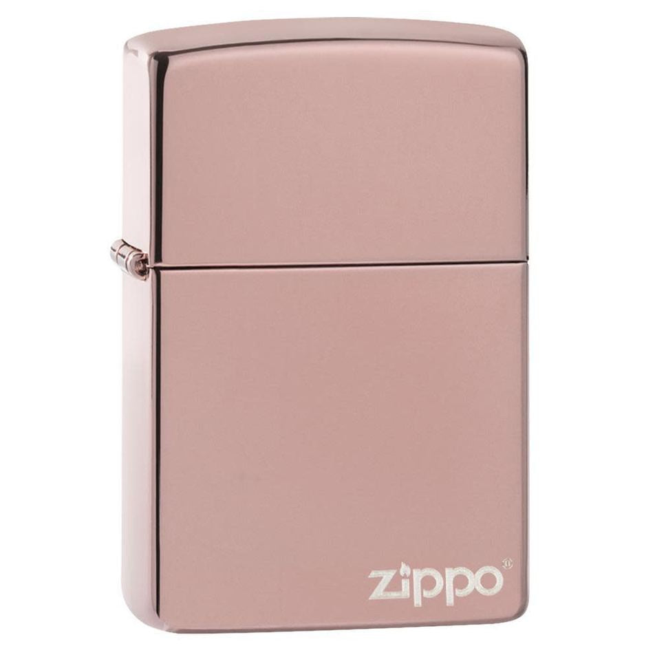 Classic High Polish Rose Gold Zippo Logo 49190ZL