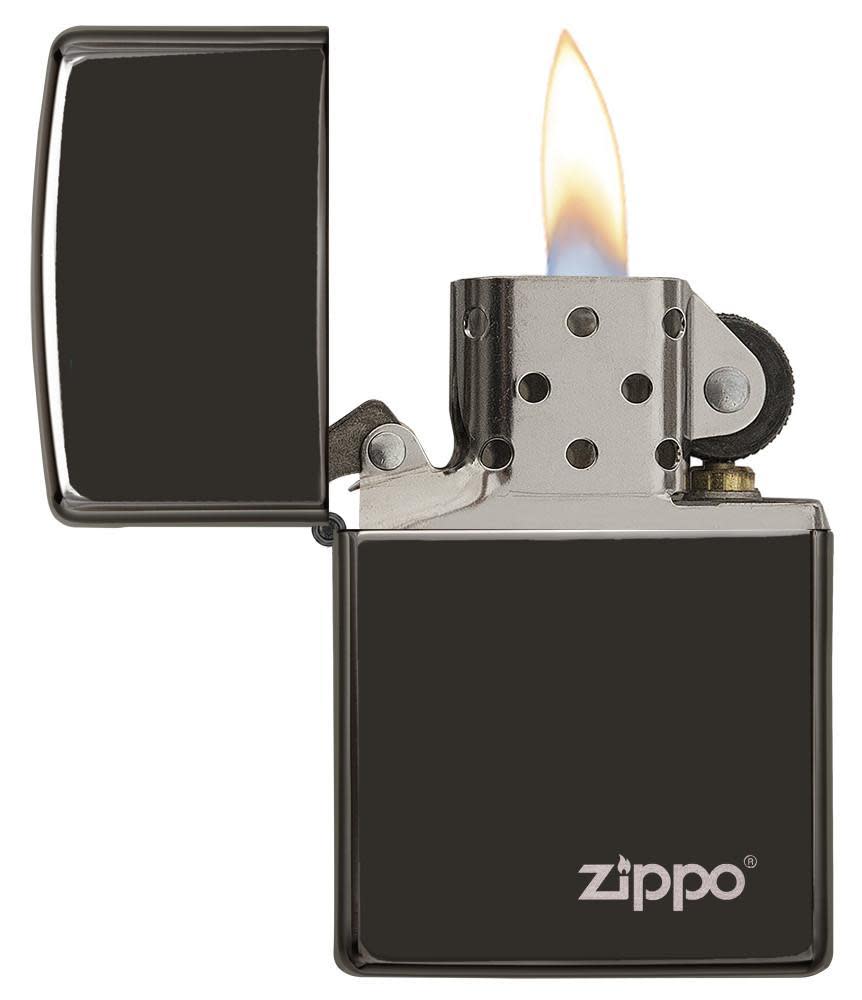 Classic High Polish Black Zippo Logo 24756ZL