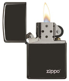 Classic High Polish Black Zippo Logo 24756ZL
